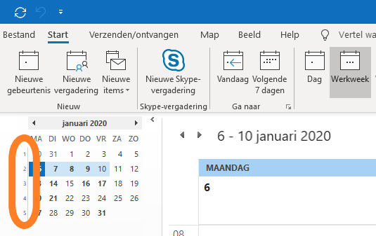 Gewoon Catastrofaal Kardinaal Outlook-tip 7: weeknummers toevoegen aan je Outlookagenda -  Digivaardigindezorg